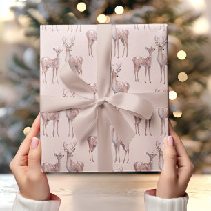 Papel De Presente Wonderland Birthday   Rosa e Veado