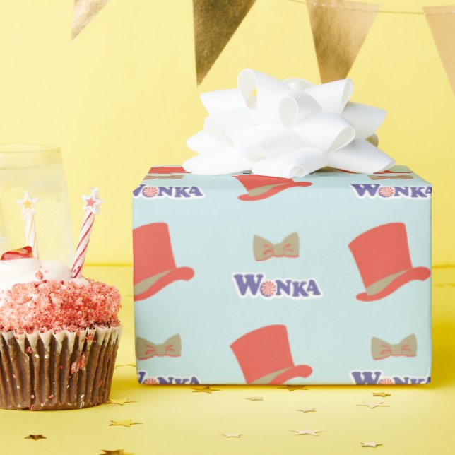 Papel De Presente Wonka Top Hat e Arco Tie (Festa de aniversário)