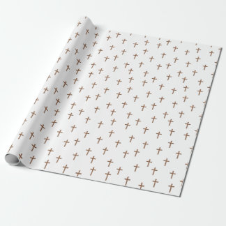 Papel De Presente Wooden Crosses on White