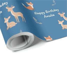 Papel De Presente  Woodland Animal Birthday Personalized 