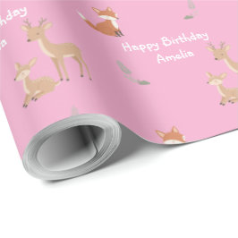 Papel De Presente  Woodland Animal Birthday Personalized 
