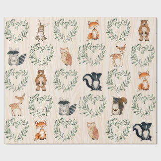 Papel De Presente Woodland Baby Forest Animal