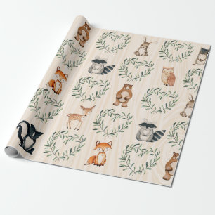 Papel De Presente Woodland Baby Forest Animal