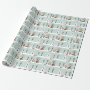 Papel De Presente Woodland Bear Christmas