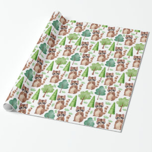 Papel De Presente Woodland Cute Cartoon Forest Animal