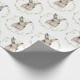 Papel De Presente Woodland Forest Animal Bunny Watercolor