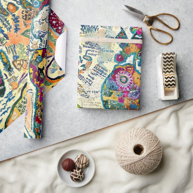 Papel De Presente World Map  (Artesanato)