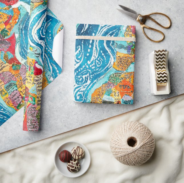 Papel De Presente World Map  (Artesanato)