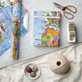 Papel De Presente World Map 