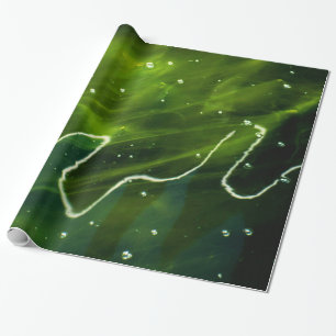 Papel De Presente Wpcn de Algas Verdes e Água