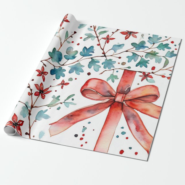 Papel De Presente Wrap Red-Brilho (Desenrolado)