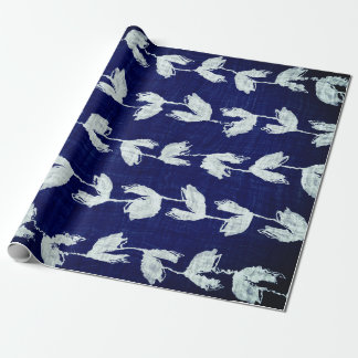 Papel De Presente Wraping Paper BLUE JAPONESE ABSTRACT DESIGN (Wrapi