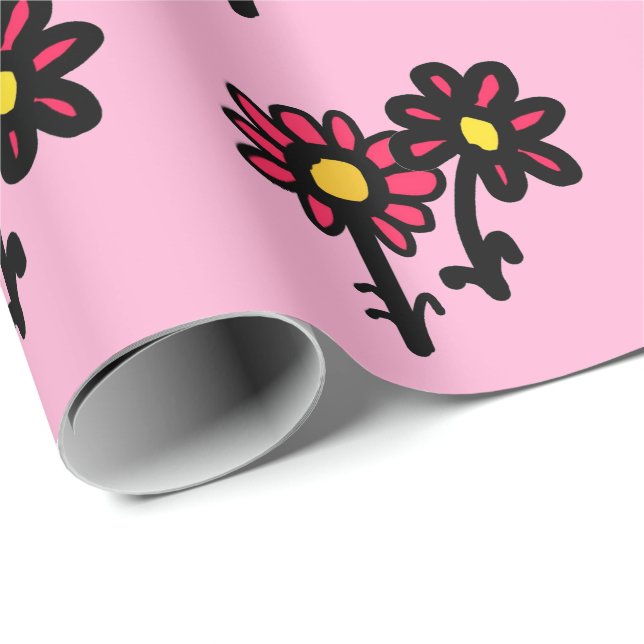 Papel De Presente Wraping Paper Flowers (Ponta do rolo)