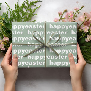 Papel De Presente Wrappi Felz pascoa Verde E Páscoa Branca Modernos