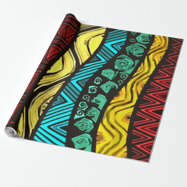 Papel De Presente wrapping paper - african print (Desenrolado)