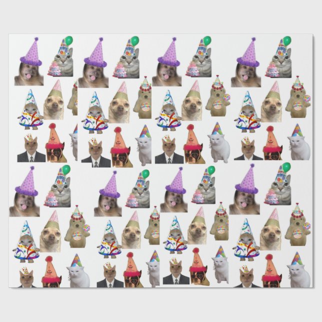 Papel De Presente Wrapping paper birthday party  (Aberto)