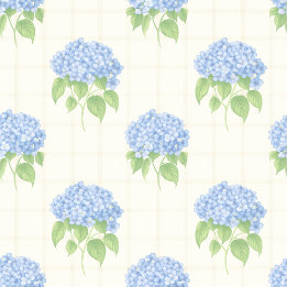 Papel De Presente Wrapping Paper | Blue Hydrangea | Luxe Ivory Plaid