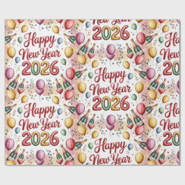 Papel De Presente Wrapping Paper-New Year 2026 Wrapping Paper