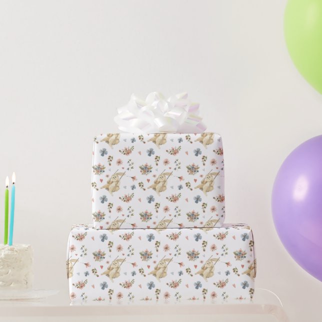 Papel De Presente Wrapping Paper - Rabbits Pattern (Presentes para festas)