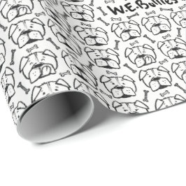 Papel De Presente Wrapping paper roll with english bulldog pattern