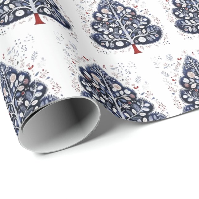 Papel De Presente Wrapping paper - Scandinavian Christmas Tree (Ponta do rolo)