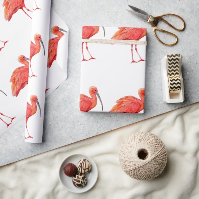 Papel De Presente Wrapping Paper - Scarlet Ibis (Artesanato)
