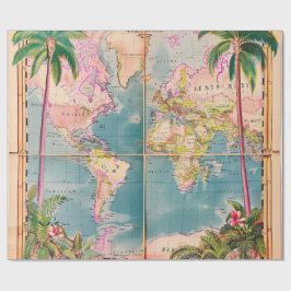 Papel De Presente Wrapping Paper-Vintage Atlas Wrapping Paper