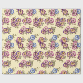 Papel De Presente Wrapping Paper | Vintage Pansy Floral Garden
