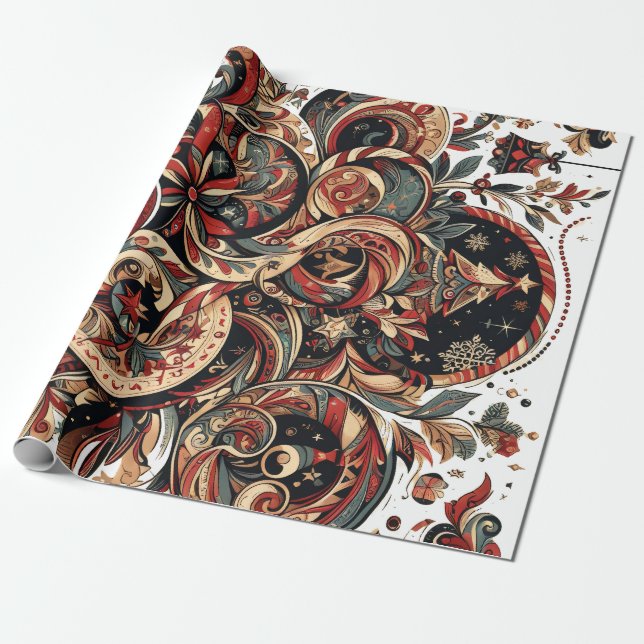 Papel De Presente Wrapping with Christmas Motifs n12 (Desenrolado)