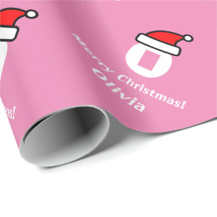 Papel De Presente Wrappingpaper cor-de-rosa do Feliz Natal da letra