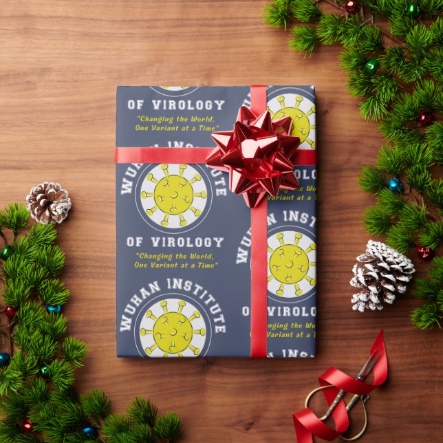 Papel De Presente Wuhan Institute of Virology Funny Virus (Presente de Natal)
