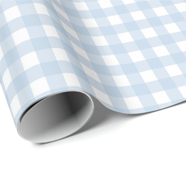 Papel De Presente Xadrez Azul e Branco (Ponta do rolo)