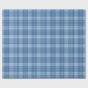 Papel De Presente Xadrez Azul Jeans Clássico