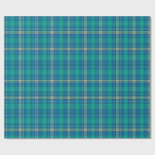 Papel De Presente Xadrez Azul-Marinho e Verde Água Vibrante