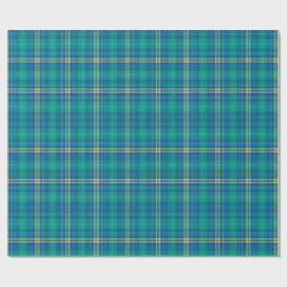 Papel De Presente Xadrez Azul-Marinho e Verde Água Vibrante