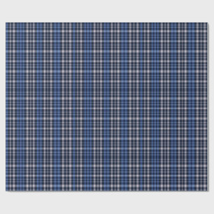 Papel De Presente Xadrez Azul Meia-Noite
