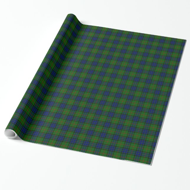 Papel De Presente Xadrez azul-tartan Lauder (Desenrolado)