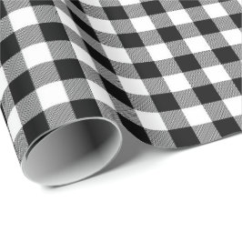 Papel De Presente Xadrez branca preta
