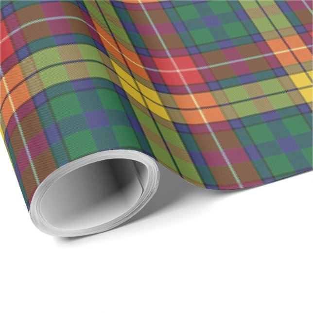 Papel De Presente Xadrez Buchanan Clássico Russo Vermelho Verde Tart (Ponta do rolo)