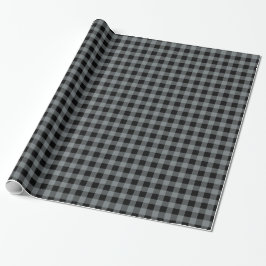 Papel De Presente Xadrez Buffalo Cinza Carvão Preto