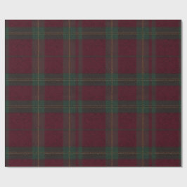 Papel de Presente Xadrez Burgundy e Verde
