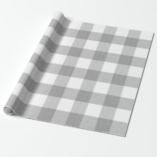 Papel De Presente Xadrez cinzenta do búfalo