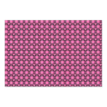 Papel de Presente Xadrez com Coração Rosa e Preto