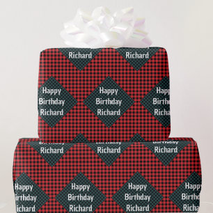 Papel De Presente Xadrez de Búfalo Aniversário Giftwrap