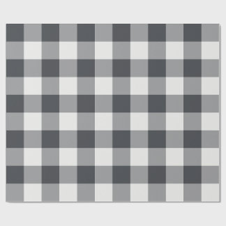 Papel De Presente Xadrez de Búfalo Grande Carvão Gingham