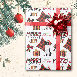 Papel De Presente Xadrez de Buffalo Fronteira Collie Natal