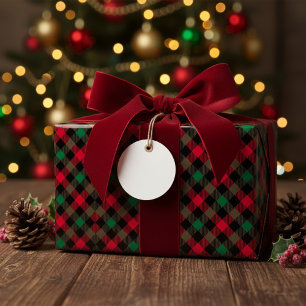 Papel De Presente Xadrez de Buffalo Vermelho, Verde e Negro