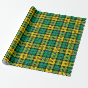 Papel De Presente Xadrez de Campbell Tartan verde-amarela