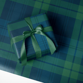 Papel De Presente Xadrez de feriado clássica bold marinho verde tart