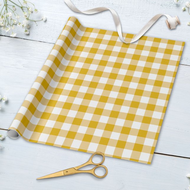 Papel De Presente Xadrez de Gingham Retro em Cores Pastel (Close up)
